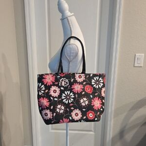 Katie Spade Floral Black and Pink Tote Bag